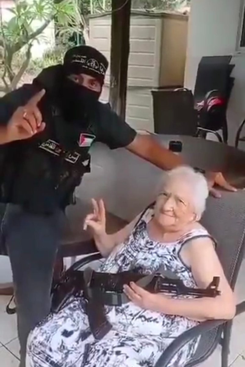 What kind of society raises sons that do this to an 85- year old woman???? 

On October 7th Gaza's grown men went to war with grandmothers and babies, and too many people cheered on this morally depraved behavior just because it was being done to Jews.