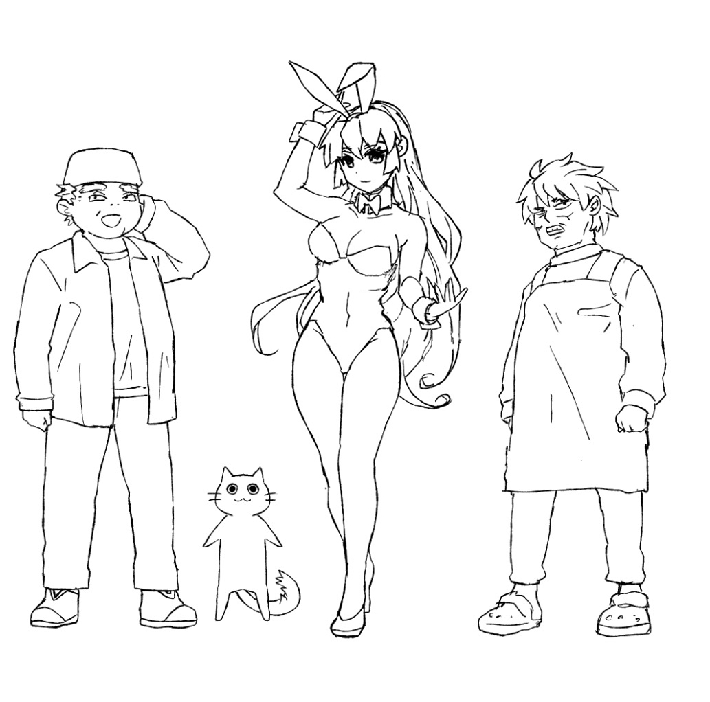 創刊号のサブキャラ表を作成中。なんか親子に見えてきた。。。 