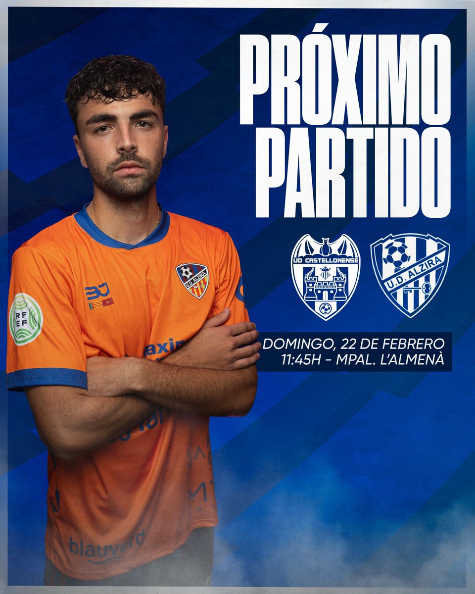 UDAlzira's tweet photo. 𝗣𝗥𝗢̀𝗫𝗜𝗠 𝗣𝗔𝗥𝗧𝗜𝗧

🆚 UD Castellonense 
📅 Diumenge 22
⏰ 11:45 h
🏟️ Camp Mpal. L’almenà 
📻 Alzira Radio (107.9 FM) 

🎟️ 10€

#UDAlzira | #Res𝗨𝗗girem
#CastellonenseAlzira https://t.co/cYWH0zHXXC