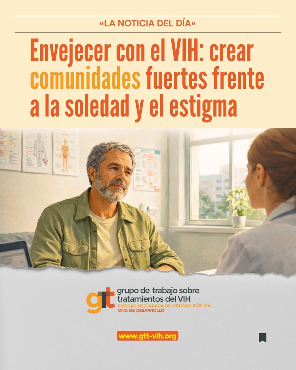 Envejecer con el #VIH no es solo controlar el virus.

No es solo una cuestión médica: también es una cuestión social y colectiva 🫂

📲 Lee «La Noticia del Día» de gTt-VIH 🧡

🔗 gtt-vih.org/publicaciones/…

#CalidadDeVida