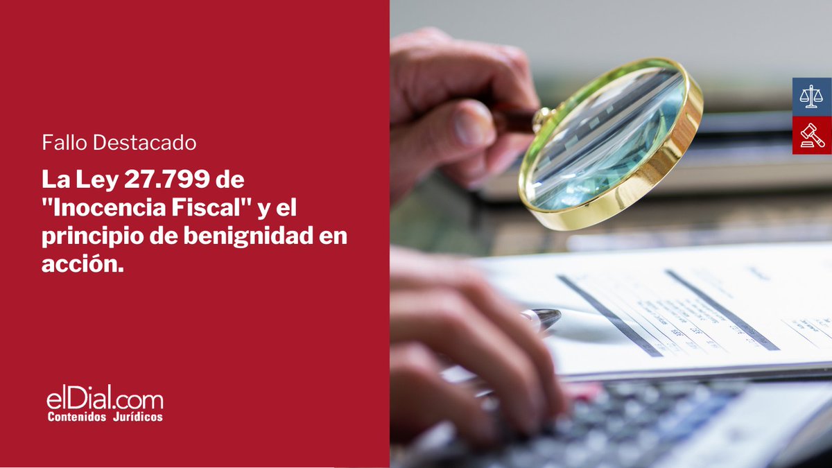 🔗 Link: tinyurl.com/bddzys9u

📌 Si querés acceder a todos los fallos, artículos de doctrinas y normas legales, suscribite a elDial.com | ¡Podés probarlo gratis!

#DerechoTributario #InocenciaFiscal #Ley27799 #PenalEconómico #ARCA #Impuestos #Justicia