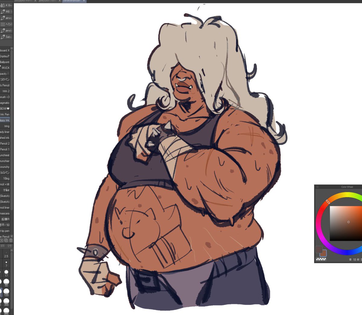 young fem roadhog idk i just wanna draw a big lady
