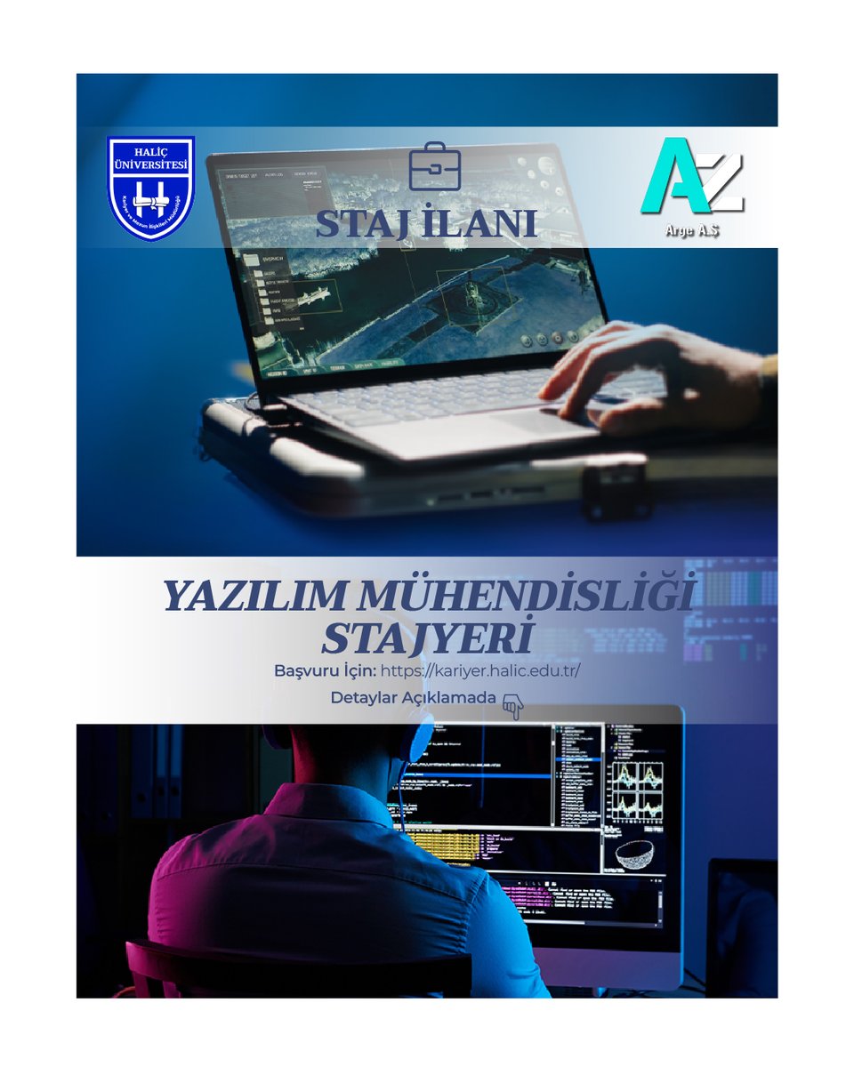 Yazılım Mühendisi Stajyer İlanı
AZ AR-GE şirketi Yazılım Mühendisliği bölmünden stajyer alacak ilanın detaylarına kariyer.halic.edu.tr adresinden ulaşabilir ve başvuru yapabilirsiniz. 

#HaliçÜniversitesi #KariyerveMezunİlişkileri #AZARGE #Yazılım #Mühendis #Staj #Kariyer