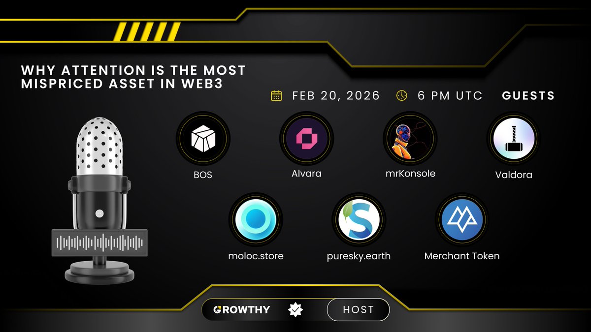 Attention is the new oil in Web3. Don't sleep on it!
Thrilled Pure Sky is part of this lineup, building verifiable, community-driven carbon credits that earn and deserve real focus.
See you Feb 20 @ 6 PM UTC! 🌱
#puresky #Growthy_Web3 #Web3