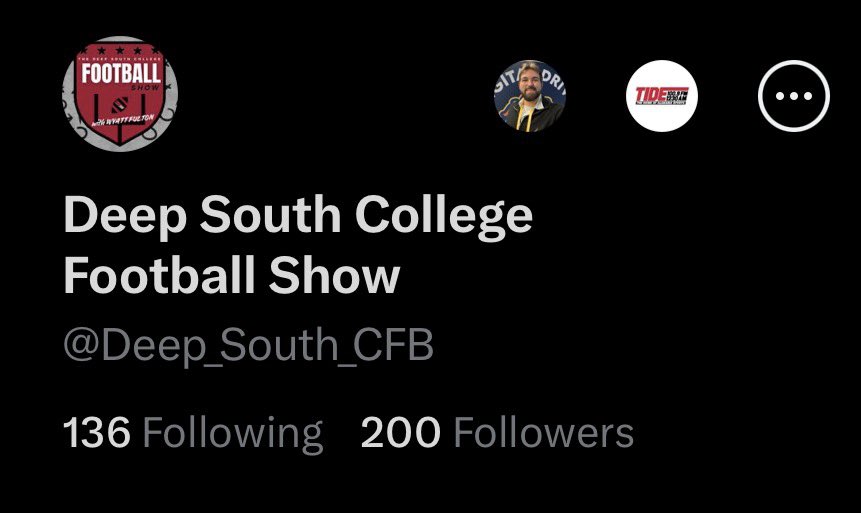 FultonW_'s tweet photo. It’s a small step, but still a step nonetheless.

Thanks to everyone who has followed @Deep_South_CFB so far! 200 isn’t a lot, but everyone starts somewhere.

I’d greatly appreciate if you’d hit that follow button on the show page! We talk college football DAILY! https://t.co/jtvHdb9hQZ