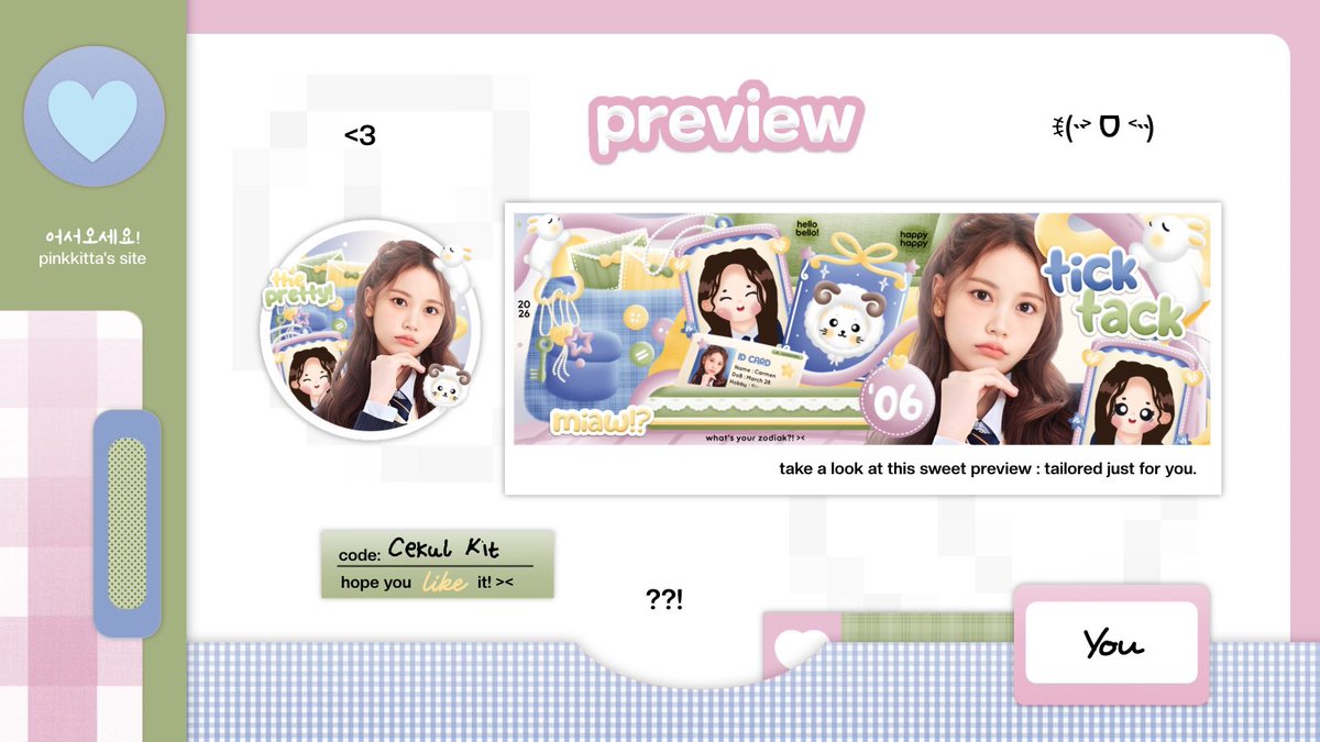 pinkkitta's tweet image. help repost? thank youu! 🍒 ໒꒱ ⋆ﾟ⊹

こんばんは! yuk kenalan sama katalog layout baru aku namanya 'Cekul Kit' 💌 yang isinya perintilan imup &amp;amp;&amp;amp; meng yang bisa pilih topi zodiak! kalau ada yang belum aman ketuklah my dm aku 🌟🛒 

#zonauang #zonajajan