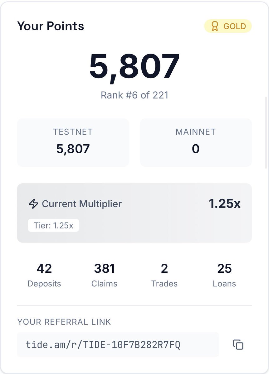 🚨 Don’t Fade This Sui Testnet Alpha
$0 cost + Confirmed Incentivized Testnet

Tide Protocol (<a href="/tidedotam/">Tide</a>) — DeFi project on <a href="/SuiNetwork/">Sui</a>
👀 Followed by <a href="/EmanAbio/">Adeniyi.sui</a> (Co-Founder of <a href="/Mysten_Labs/">MystenLabs.sui</a>)

3–5 figure airdrops have gone to early users before.
This could be another one.

Early