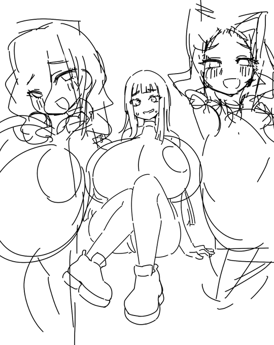 【途中イラスト/WIP】
ボイン女との交流パート
全員名前は「ボイン女」です

今日はここまでウシ🐮 