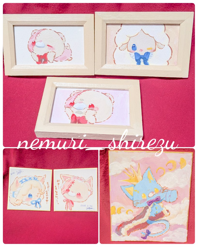 コミティアに持って行く小さな原画たち〜〜〜！ 猫耳なクマさんと