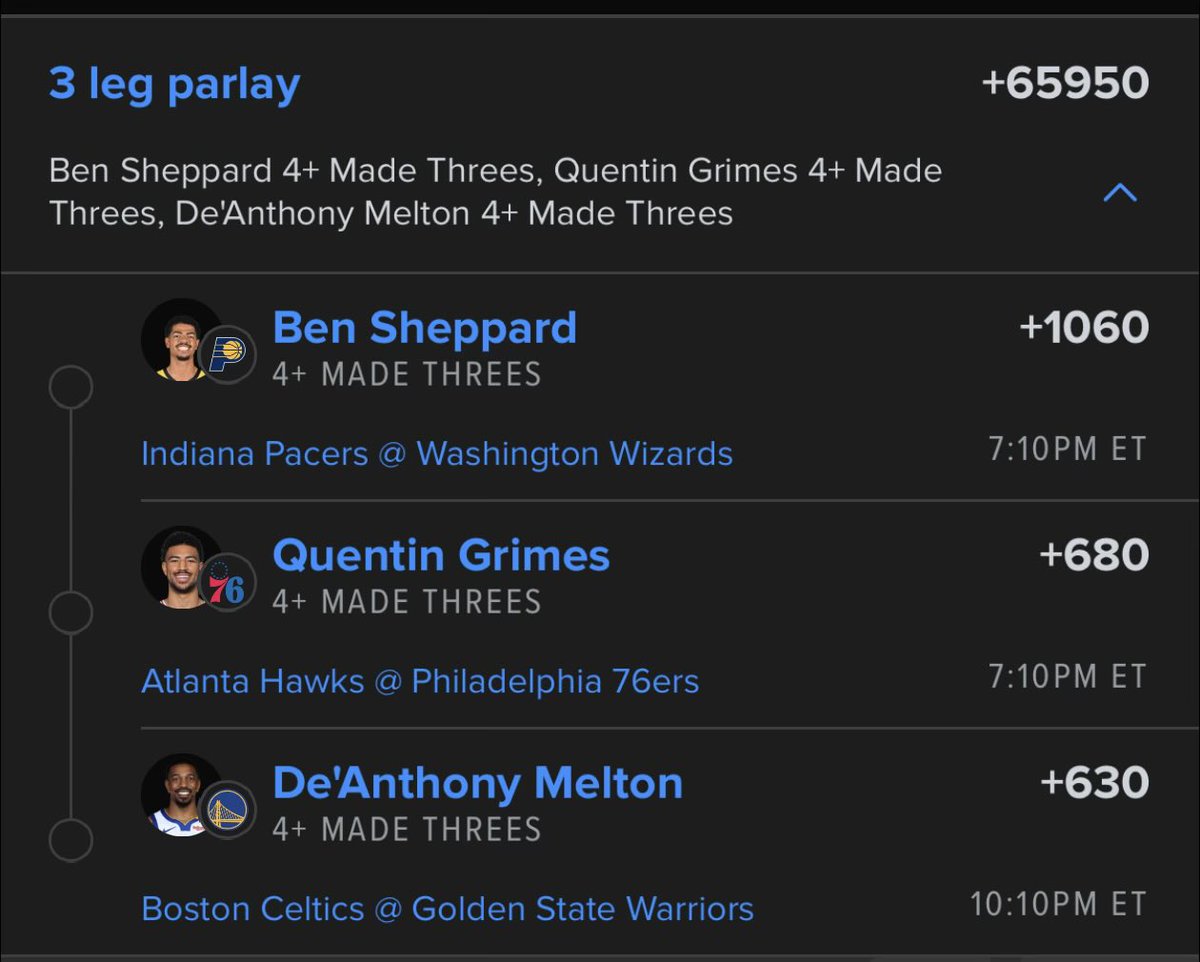 3sssss. 💦 down 1 too. 
<a href="/Playbook/">Playbook</a>   

Research provided by <a href="/PropFinderApp/">PropFinder</a>   Code “SHARPBOYJON” for 30% off 🍀🤝