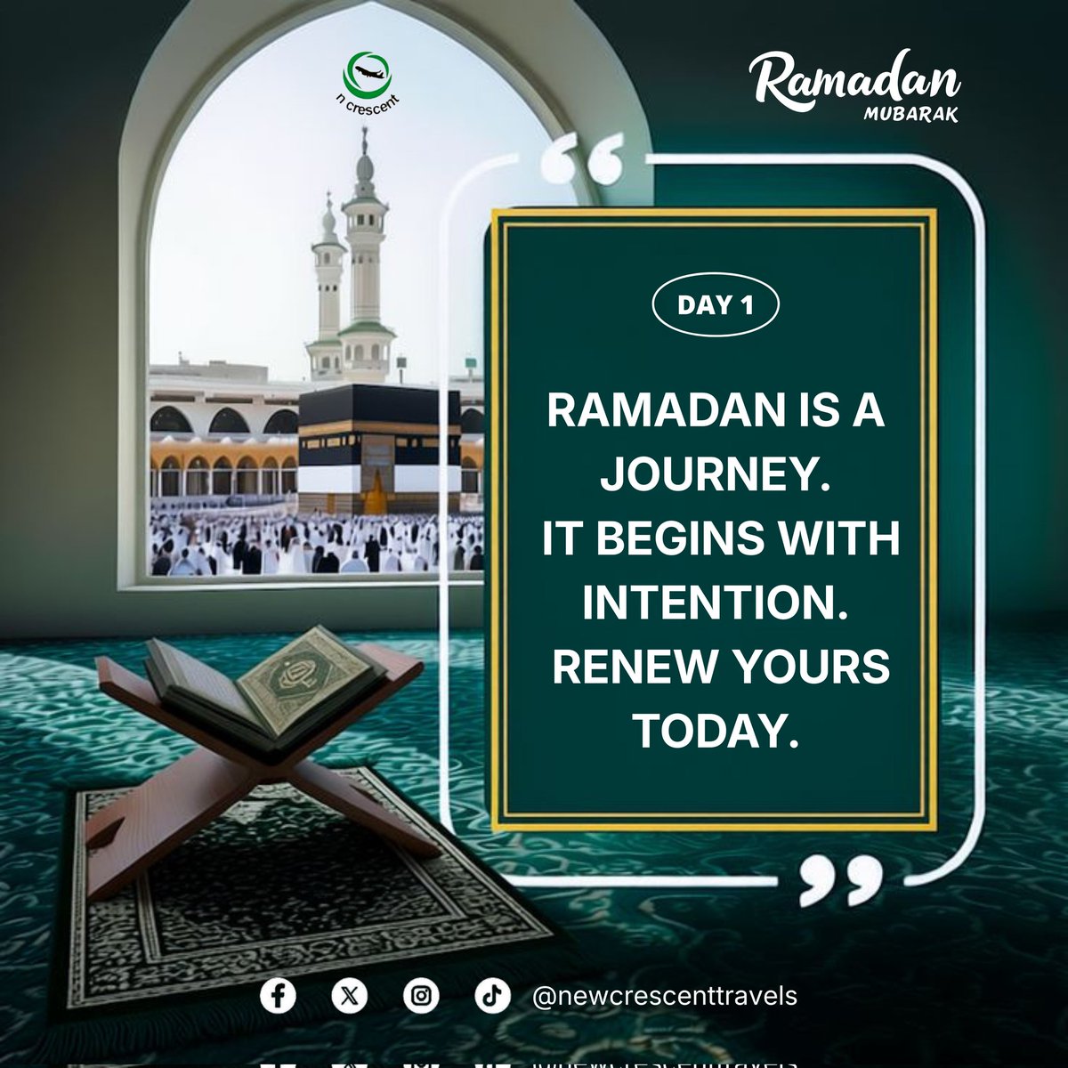 TravelNcrescent's tweet photo. Pause today. Reset your intentions.
Because every beautiful journey starts from within.

May Allah make this Ramadan a journey that transforms us completely. 🤍🌙

#NewCrescentTravels
#RamadanDay1 https://t.co/qKM5NFpPaP