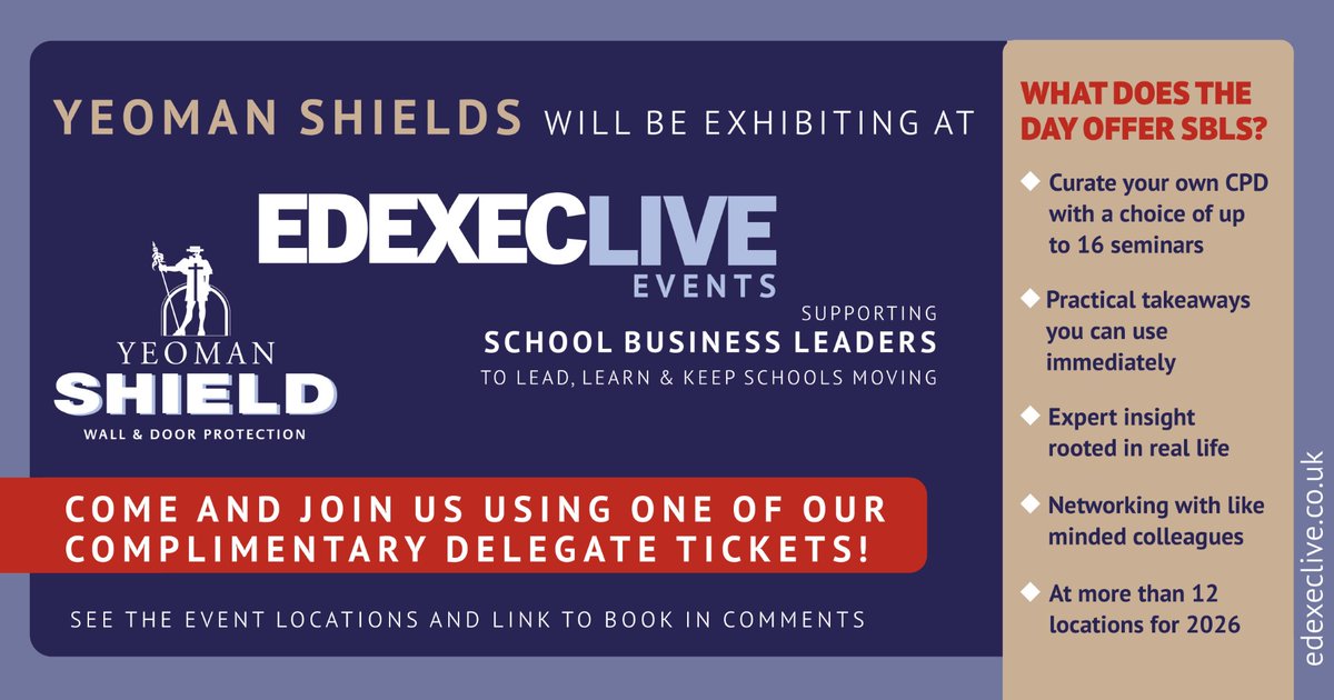 YeomanShield's tweet photo. High-traffic school environments demand durable, long-lasting solutions.

🎟 Free tickets are available (education leaders only, limited availability):
https://t.co/KAx32wkyIW

#EdExec #SchoolBusinessManager #EducationFacilities #MaintenancePlanning #WallProtection https://t.co/eg55k12bCa