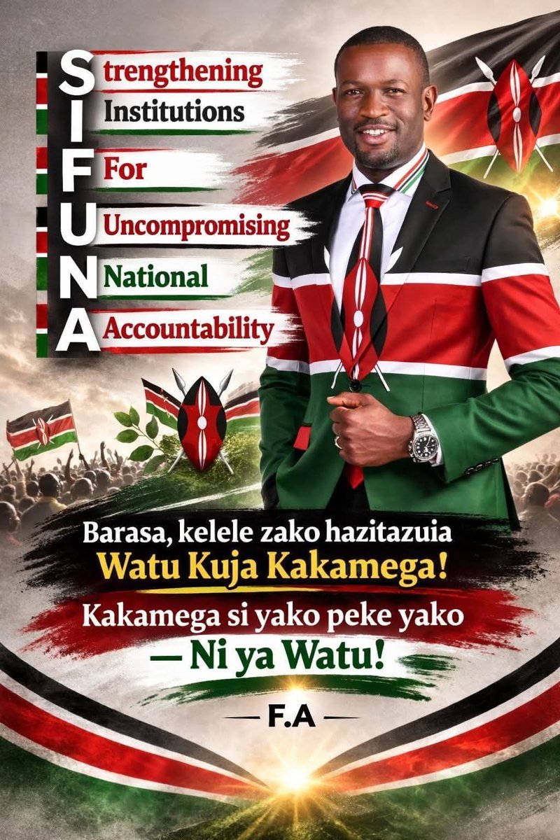 Wueeh. Sisi Ndio SIFUNA!
Kakamega tunakuja.
Linda Wananchi.
Babu Kwa Sababu.