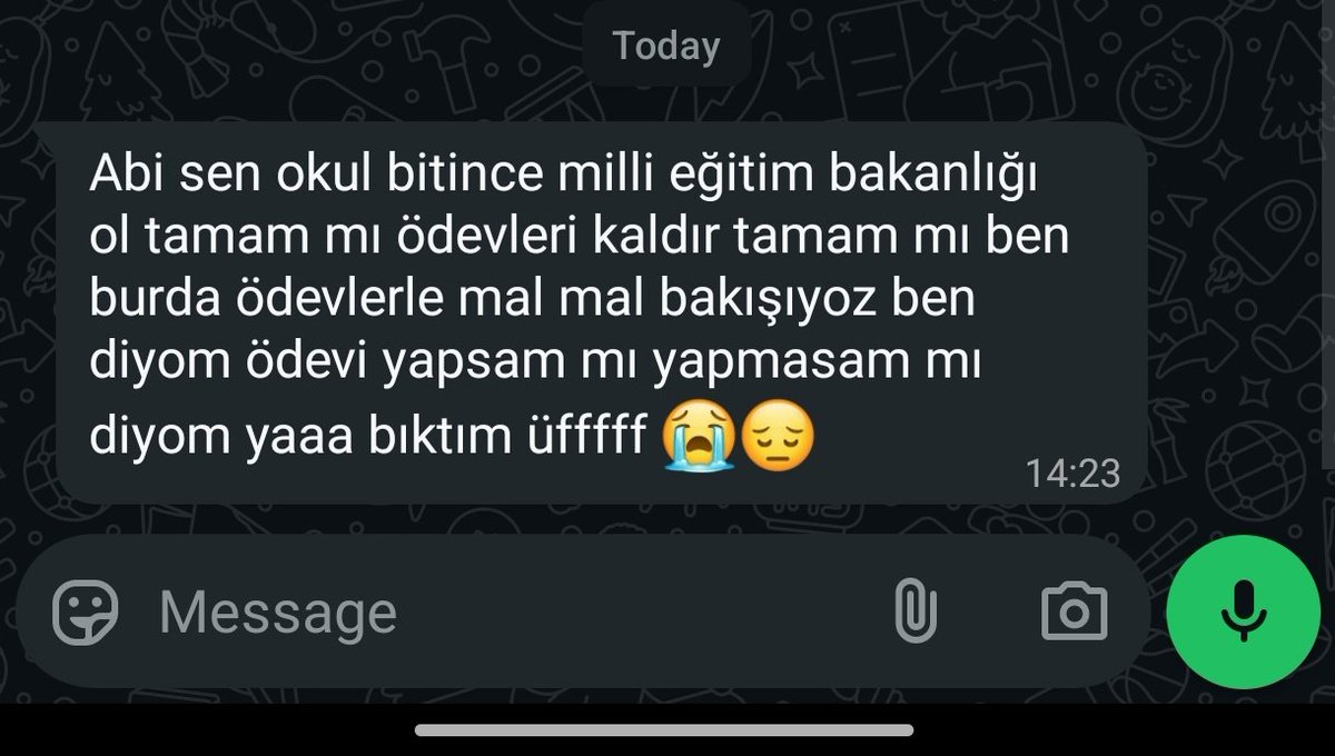 Annem kişisinden bir yeni mesaj