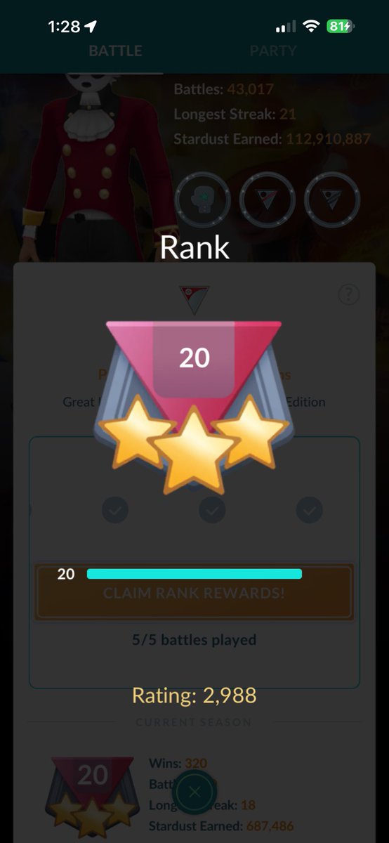 Yusei_furou's tweet image. Love Cup brings out more fun teams to play :), 2600-2988 with a 34-11 so we done ok !

Was great seeing everyone again will be back Saturday for more battles !

#PokemonGo #Battlers