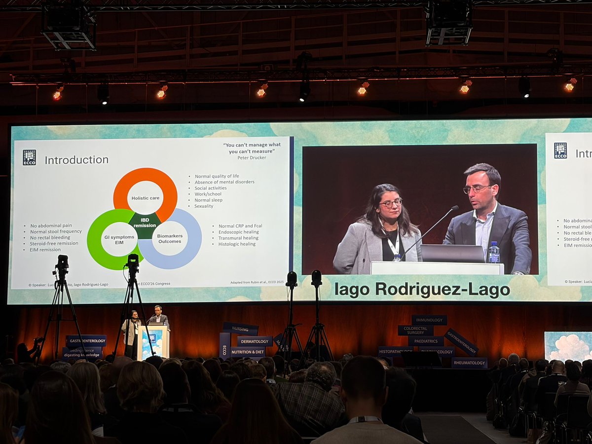 geteccu's tweet photo. ¡Estamos en #ECCO2026 🇸🇪!

Hoy, @Iagorlago y Lucía Expósito (@ACCU_Espana) han liderado una charla tándem sobre cómo afrontar las brechas en la percepción de las enfermedades, desde el punto de vista del profesional de la salud vs. el del paciente👇 https://t.co/vroVr9ObKI