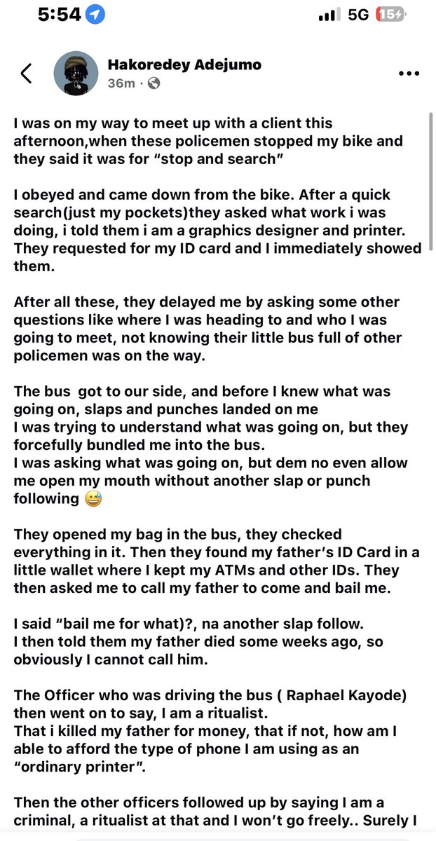 theultrakorede's tweet photo. My experience with the Nigerian Police earlier today. 

Ipaja Branch (along ipaja-ayobo road) 

I posted this on my Facebook account earlier. Trying to write in words here it’s not going through. 

What a country we live in. https://t.co/eTBKGF5apb