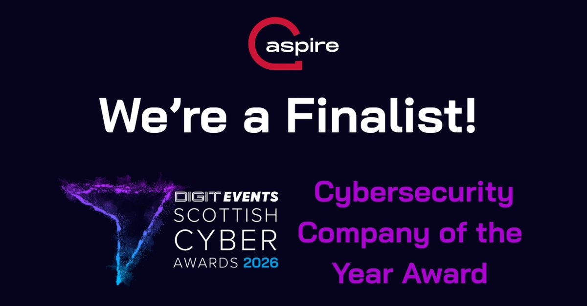 aspirets's tweet photo. We’re proud to share that Aspire has been named a finalist for Cybersecurity Company of the Year 2026 at the Scottish Cyber Awards.
 
This recognition reflects the work our team delivers every day to protect organisations from real and evolving cyber threats. Whether operating our SOC, supporting incident response, or strengthening security across cloud and infrastructure environments, our focus is on practical, intelligence led services that reduce risk and give our customers clarity when it matters most.
 
The awards ceremony will take place on Thursday 26th March 2026 at the Edinburgh International Conference Centre, and we’re looking forward to celebrating alongside so many leading voices in the Scottish cyber community.
 
A huge thank you to our team, our customers and our partners for your continued trust and collaboration. Achievements like this are always a shared success.
 
#DeliveringTechnologyLikeNoOther #scotcyberawards