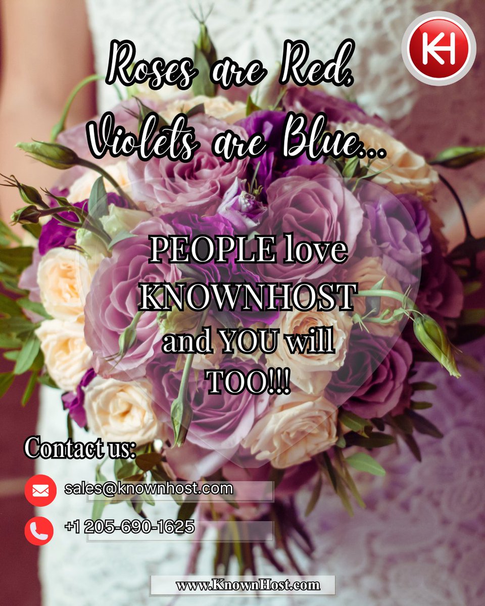 KnownHost is a reliable, high-performance web hosting service that people love for its speed, security, and ease of use—and you will too! 

zurl.co/tSekS 

#committed
#reliable
#justforyou
#knownhost