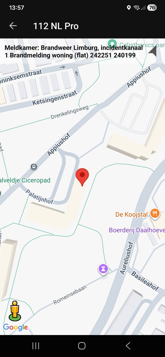 Brandmelding woning (flat) in Maastricht