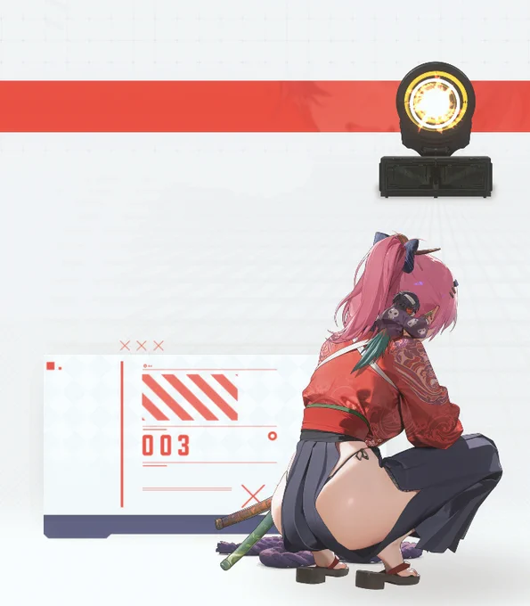 マストの新しいコスガチャ「ティーサービス」大好きです!!!好みど真ん中!!!素晴らしいデザインありがとうございます!!!モーションもすごく可愛いしサムライみたいな後ろ姿も好きです。コスガチャはボイス新録なのも魅力ですよね。 #NIKKE