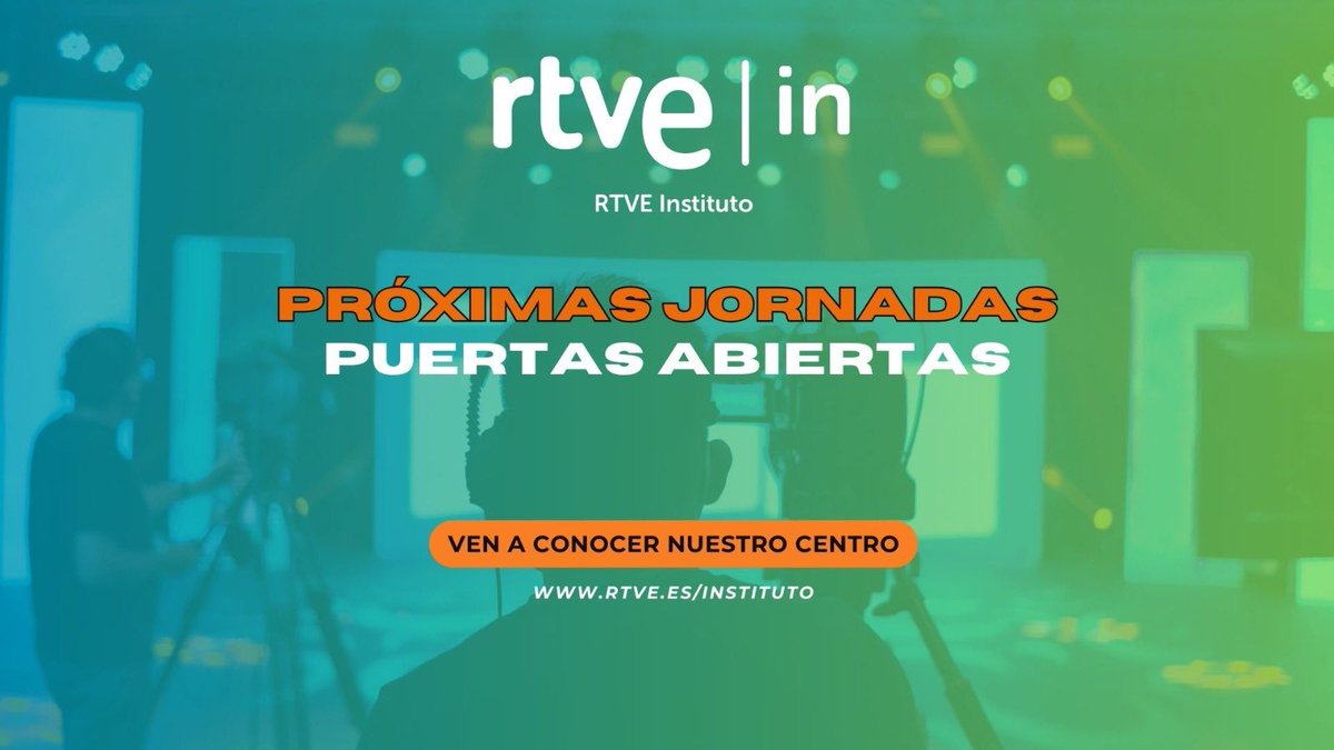 ¿Quieres visitar las instalaciones de RTVE Instituto y conocer la oferta completa de ciclos de Grado Superior en Realización, Sonido y Producción?

Apúntate a una de las cinco jornadas de puertas abiertas, que celebraremos en marzo, abril y mayo. ⬇️
rtve.es/n/16943271