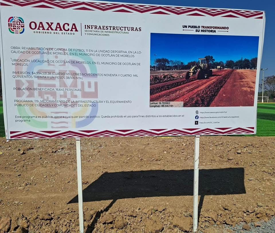 el_inge_bombita's tweet photo. Toño Meraz, Presidente de Ocotlán, quería embolsarse 5 mdp. diciendo que la cancha costo 10 mdp., tras quedar exhibido que la obra costo menos de 5 mdp., el Presidente bajó el video y subió uno editado. Salió bien tranza. #oaxaca #ocotlan #toñomeraz https://t.co/OKW0BGqPHu