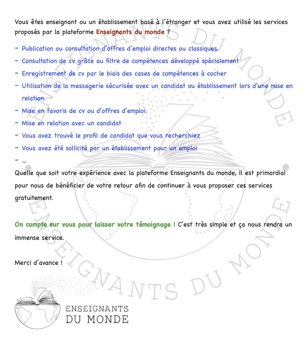 Enseignants du monde tweet media