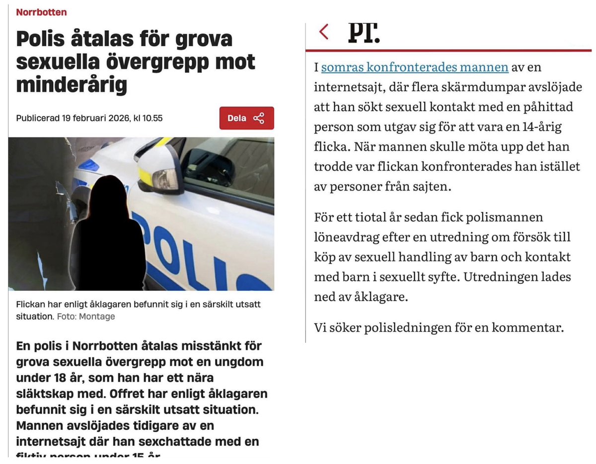 Polis åtalas för grova sexuella övergrepp mot minderårig, 

Här ser vi ännu ett exempel på stelbenta svenska pressen som kallar Dumpen för ”en internetsajt” när det rör sig om en polisman (#631) som vi varit med och avslöjat. När man däremot anklagar oss för olika saker, då heter