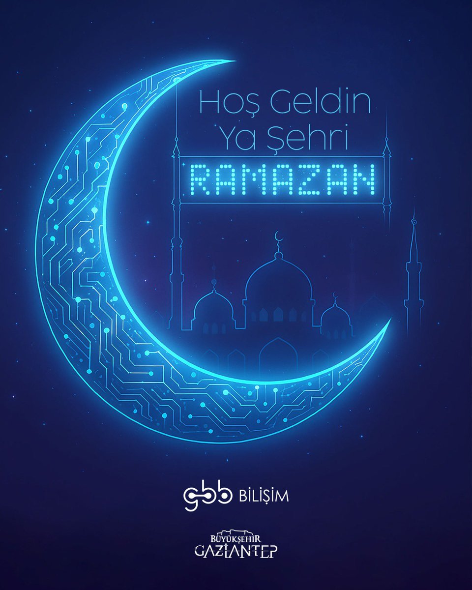BilisimGbb's tweet photo. Hilalin ışığında, dijital yarınlara…

Rahmet, bereket ve paylaşmanın ayı #Ramazan’ın şehrimize huzur getirmesini temenni ediyoruz. 

Hoş geldin Ya Şehri Ramazan 🌙 https://t.co/1aTPVTlFit
