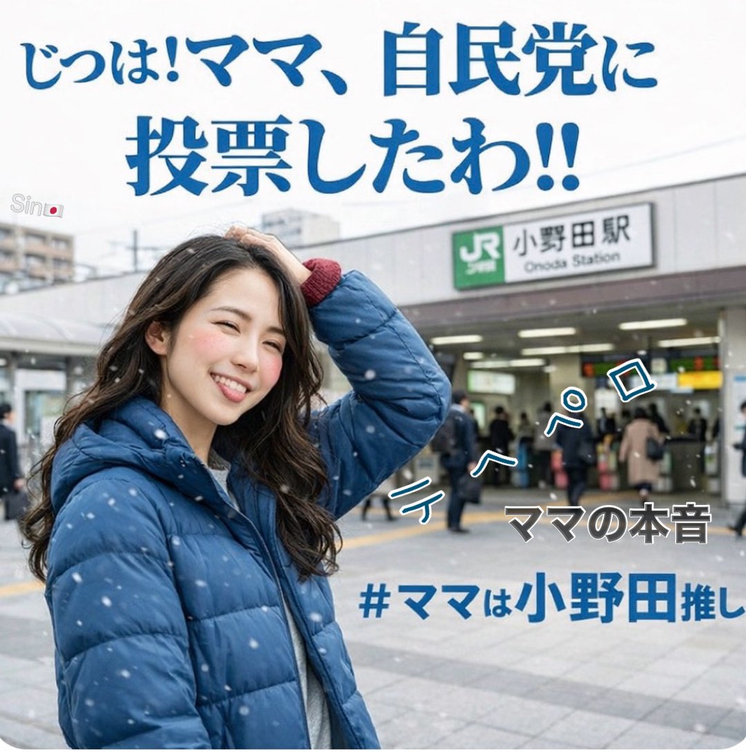 Sin_nippon's tweet photo. こんばんのママはテヘペロ😆
#ママシリーズ完成していたのね
#高市早苗内閣
#小野田きみしかかたん https://t.co/GXmGBBimHw
