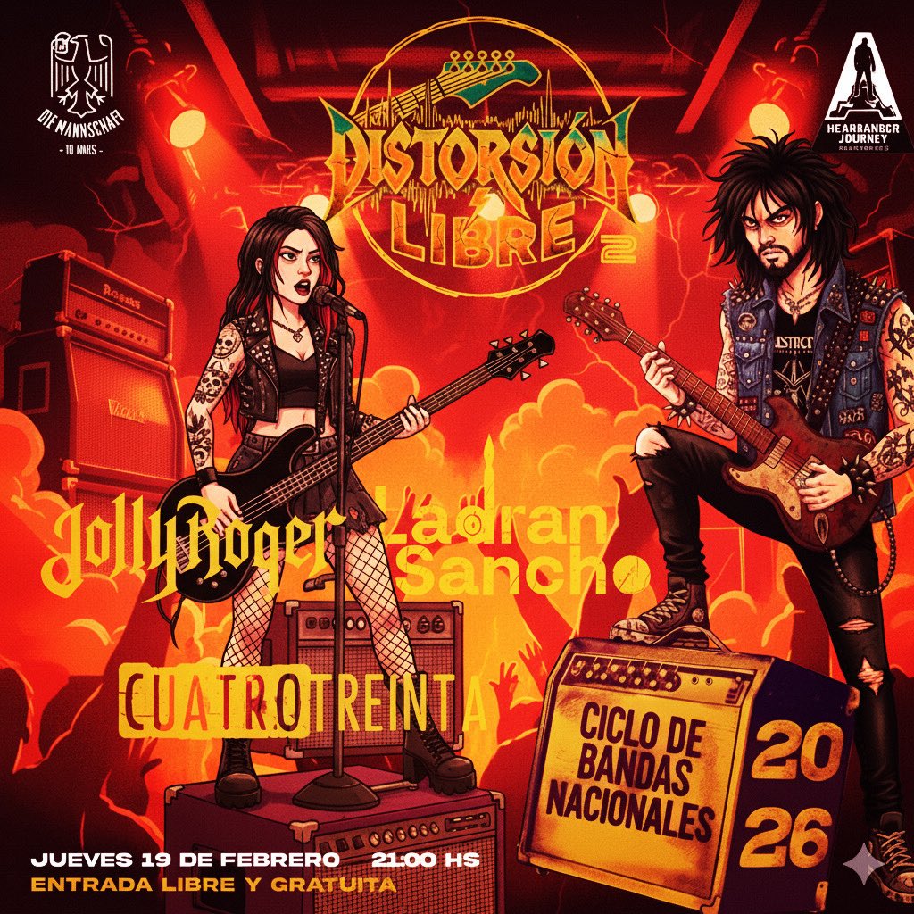 HOOOOY JUEVES 19/02 de ROCK NACIONAL 🤘🏻🇵🇾🔥 CON -ACCESO LIBRE- <a href="/jollyroger/">Roger Chang</a>.py @ladransanchoband &amp; @cuatrotreintaig en vivo en el CENTRO🤘🏻🔥.
*ABRIMOS 16hs ACCESO LIBRE TODA LA NOCHE con 2x35mil en @pilsenpy &amp; munichparaguay Lt.
📍Mcal Estigarribia 1050 c/ EEUU.
PROST! 🍻🤘🏻💥🇵🇾🇩🇪