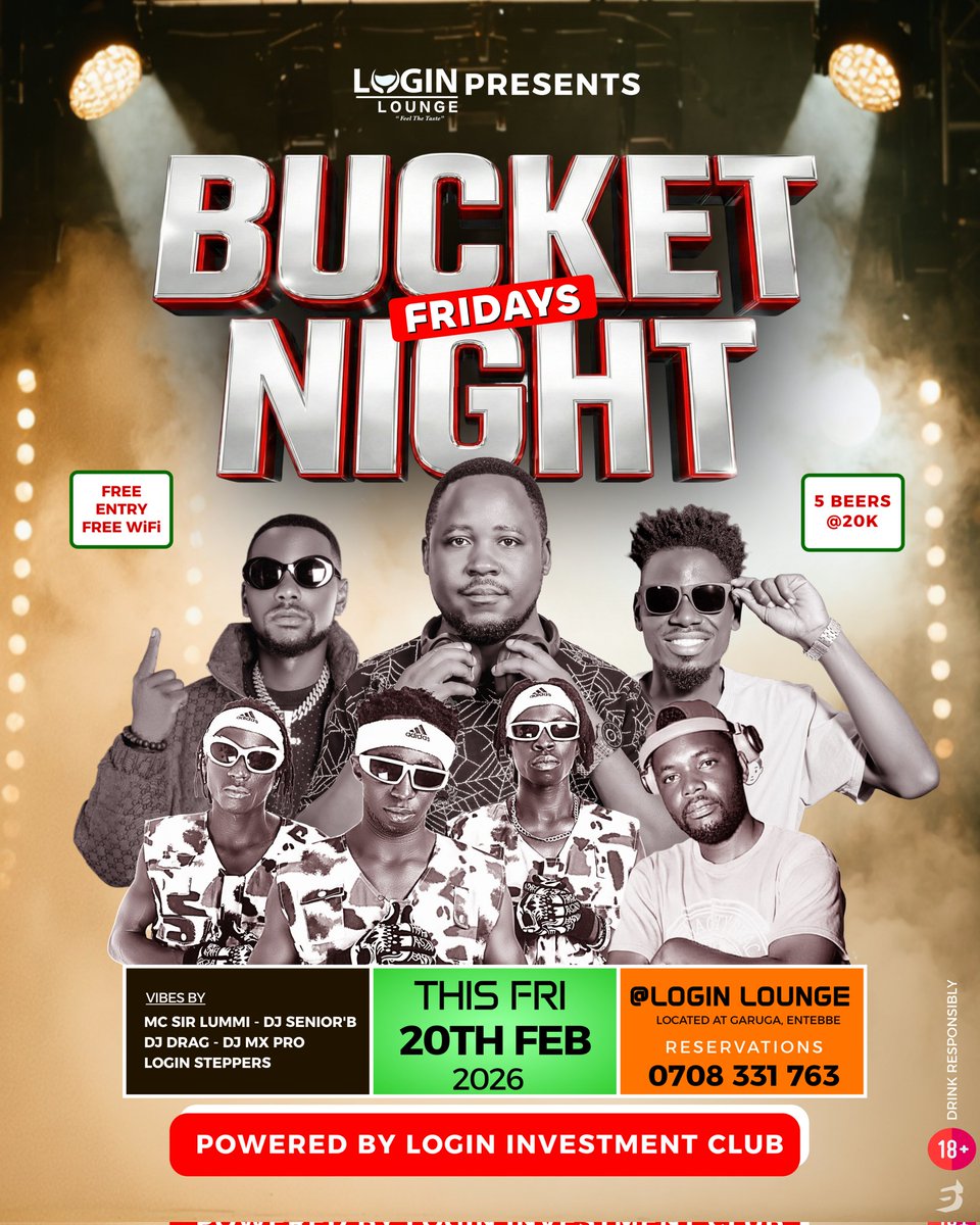 This Friday 🔥
Its Bucket Nite
At Login Lounge Garuga
Don't Miss Out 🔥
