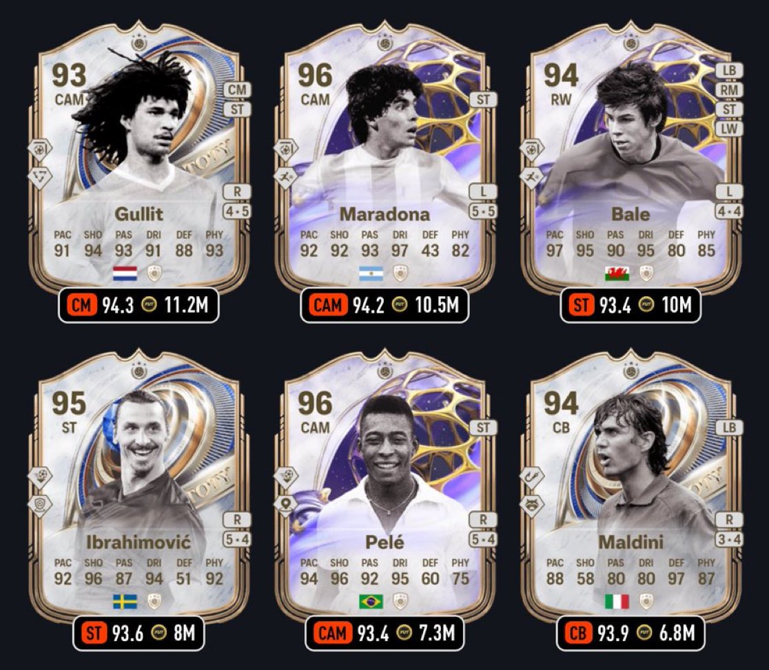 AhcanFut's tweet photo. 🚨 Le Player Pick ICÔNE 93+ est dingue 💎

Il y a :
• 16 cartes à +3M 💰  
• 6 cartes entre 1M et 2M 💸  
• 4 cartes coutantes moins de 1M 📉 https://t.co/Oi1AIbmHNl