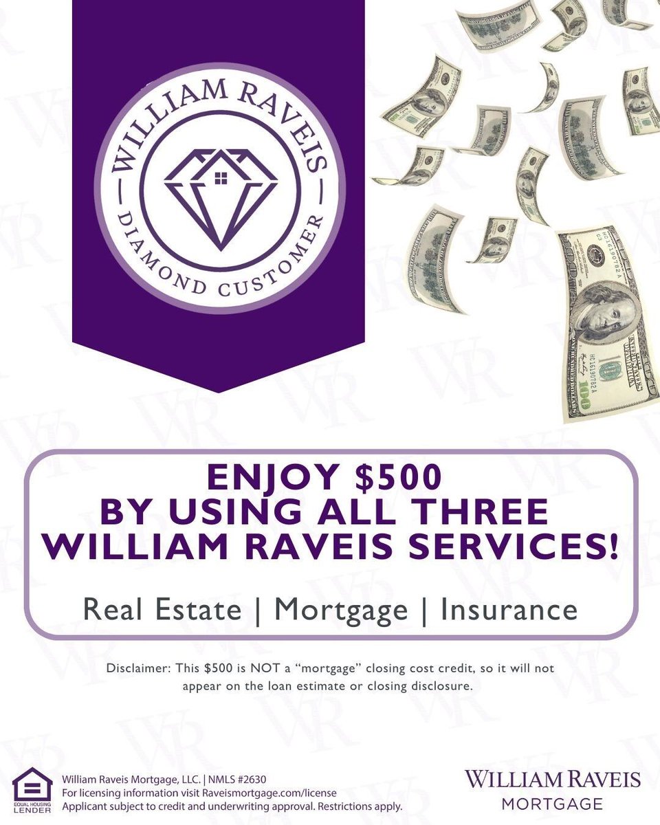 Buying a home? We've got you covered - literally. Bundle William Raveis Real Estate, Mortgage, and Insurance, and receive $500 back through our Diamond Customer program.

Why choose us?
-Award-winning real estate brokerage
-Personalized mortgage solutions from a top national