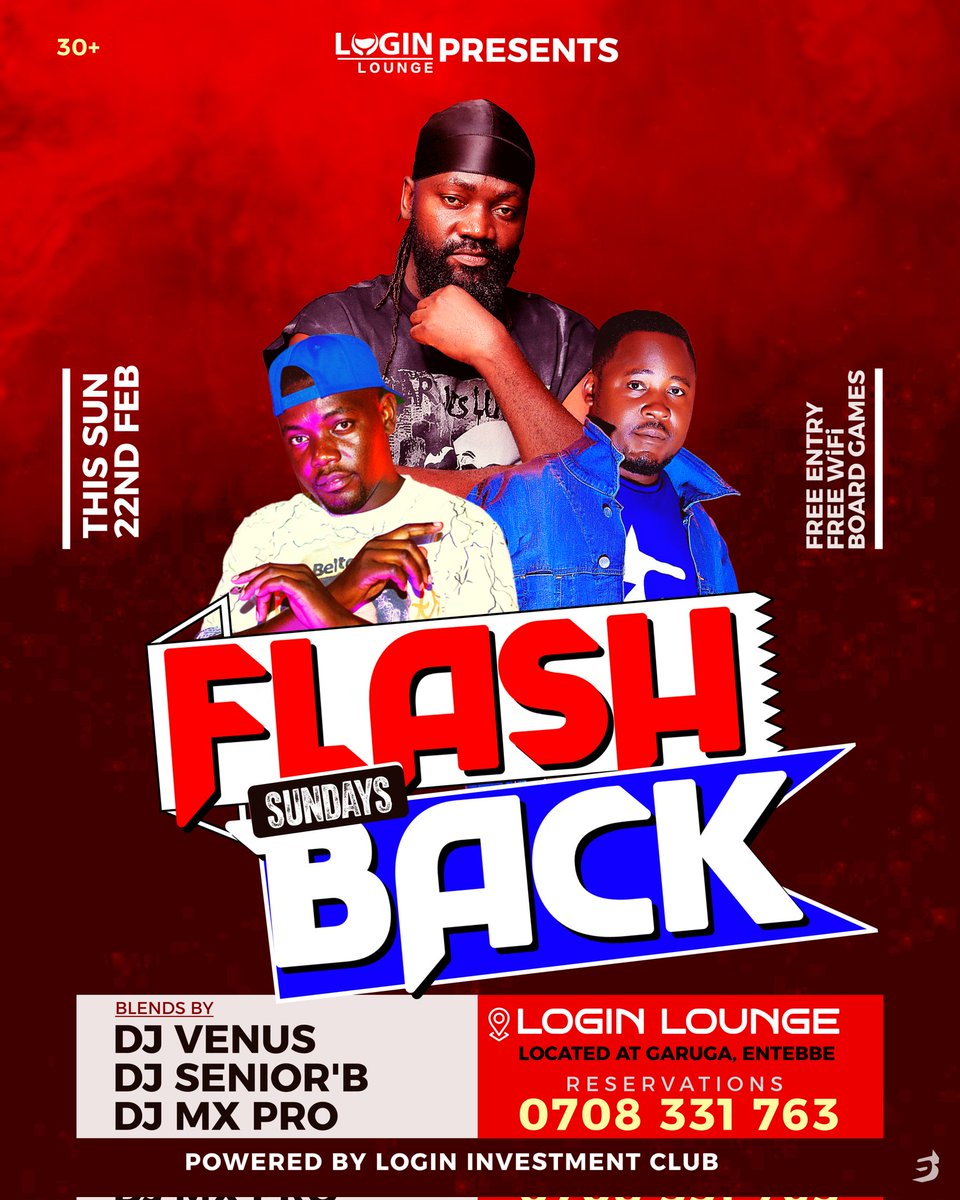 Every Sunday 🔥 🔥
Kikadde Vibes
At Login Lounge Garuga Entebbe