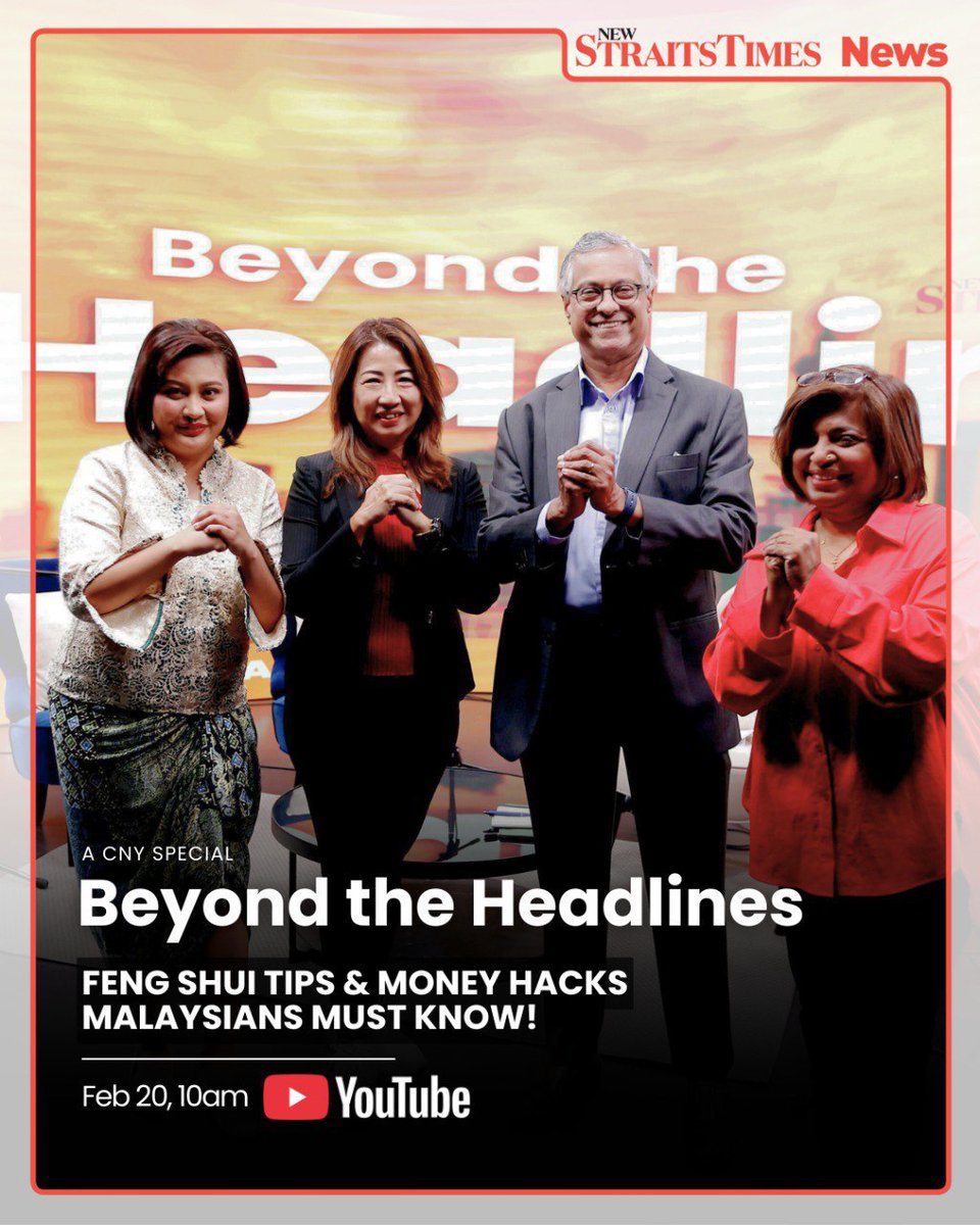 NST_Online's tweet image. Catch the latest episode of #BeyondTheHeadlines tomorrow (Feb 20) at 10am, on NST Online’s YouTube channel. 
#NST #NSTTV #BeyondtheHeadlines