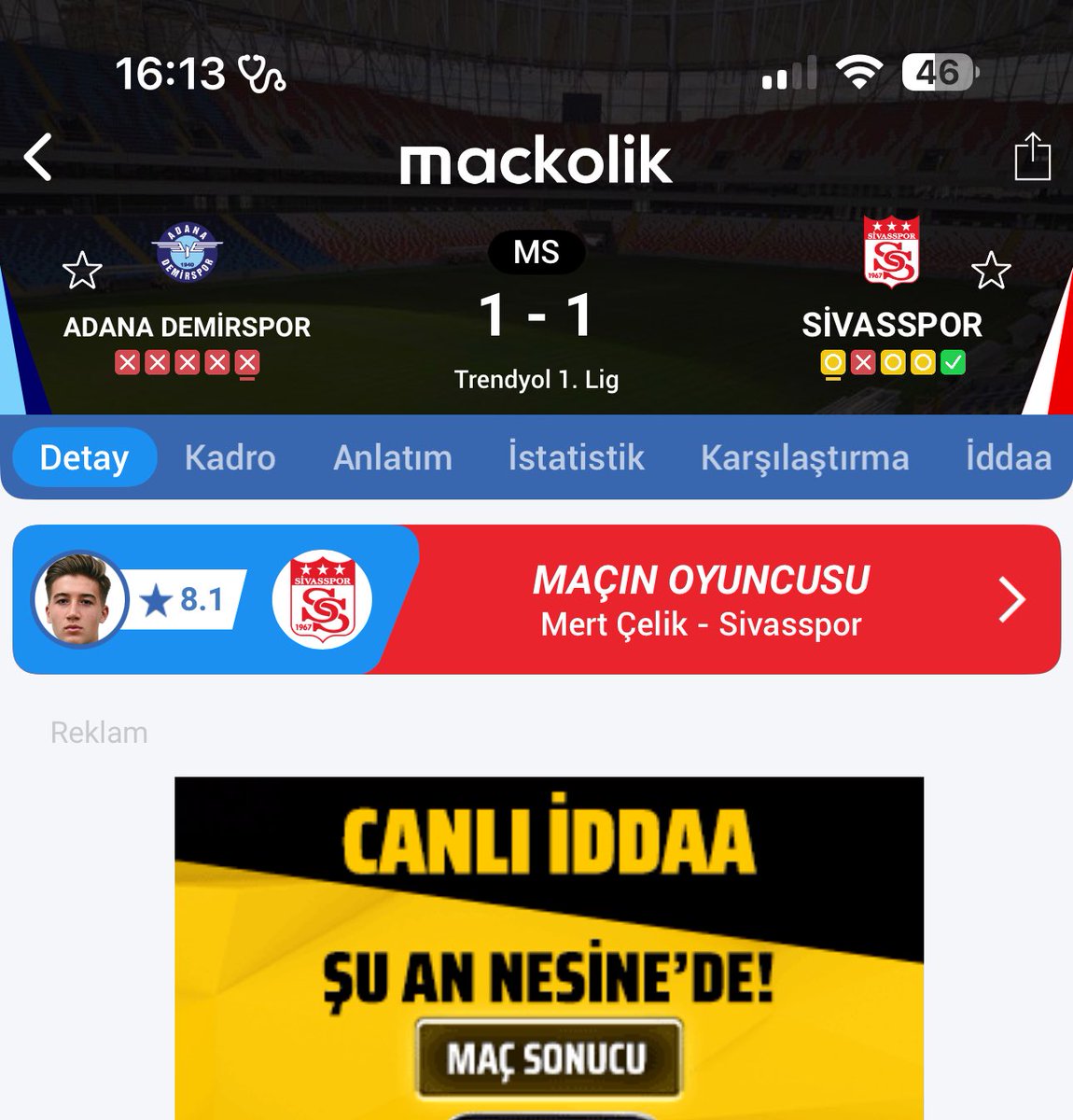 Ula şu Sivası yenemedik.
Son sırada ki Sakarya yı 33.000 kişinin önünde yenemedik. 
Bitik 16 da ki Sarıyer’i yenemiyoruz. 
Süper lig bizim neyimize gerçekçi olun..