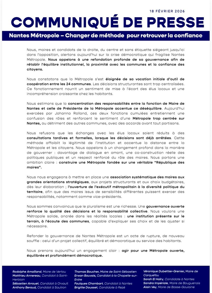 Unis pour donner un nouveau souffle à notre territoire 
#Municipales2026 #SaintHerblain #NantesMetropole