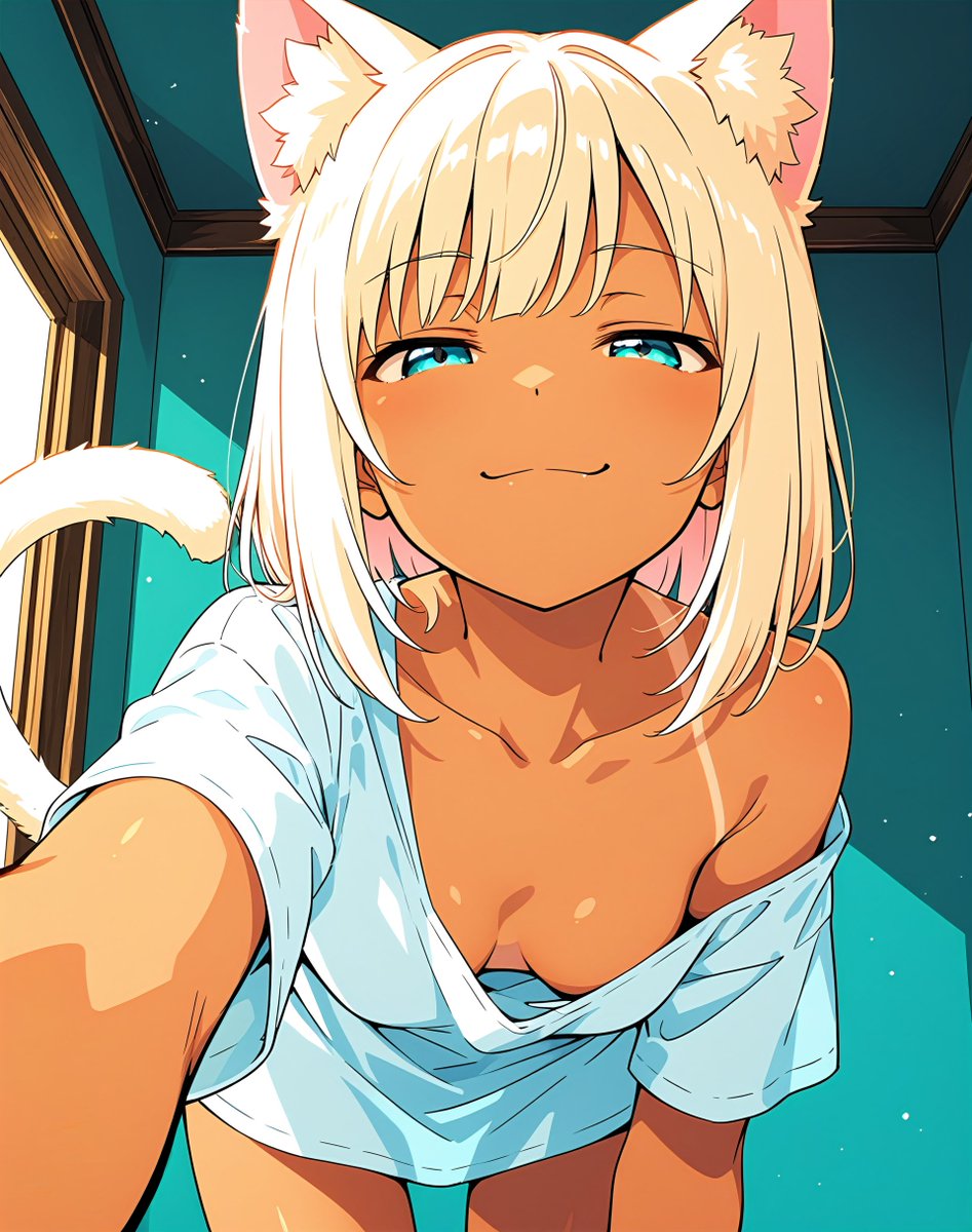 radical_aiart's tweet image. #AIなないろ猫むすめ #AIイラスト
☆ タップ &amp;amp; 長押し4K推奨 ☆
SFW illustration, No nudity, no suggestive intent

ペットカメラ（？）を見つけて、挑発するからかい猫むすめちゃんの図(. ❛ ᴗ ❛.)