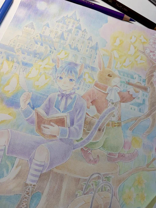 春の観測… #色鉛筆イラスト