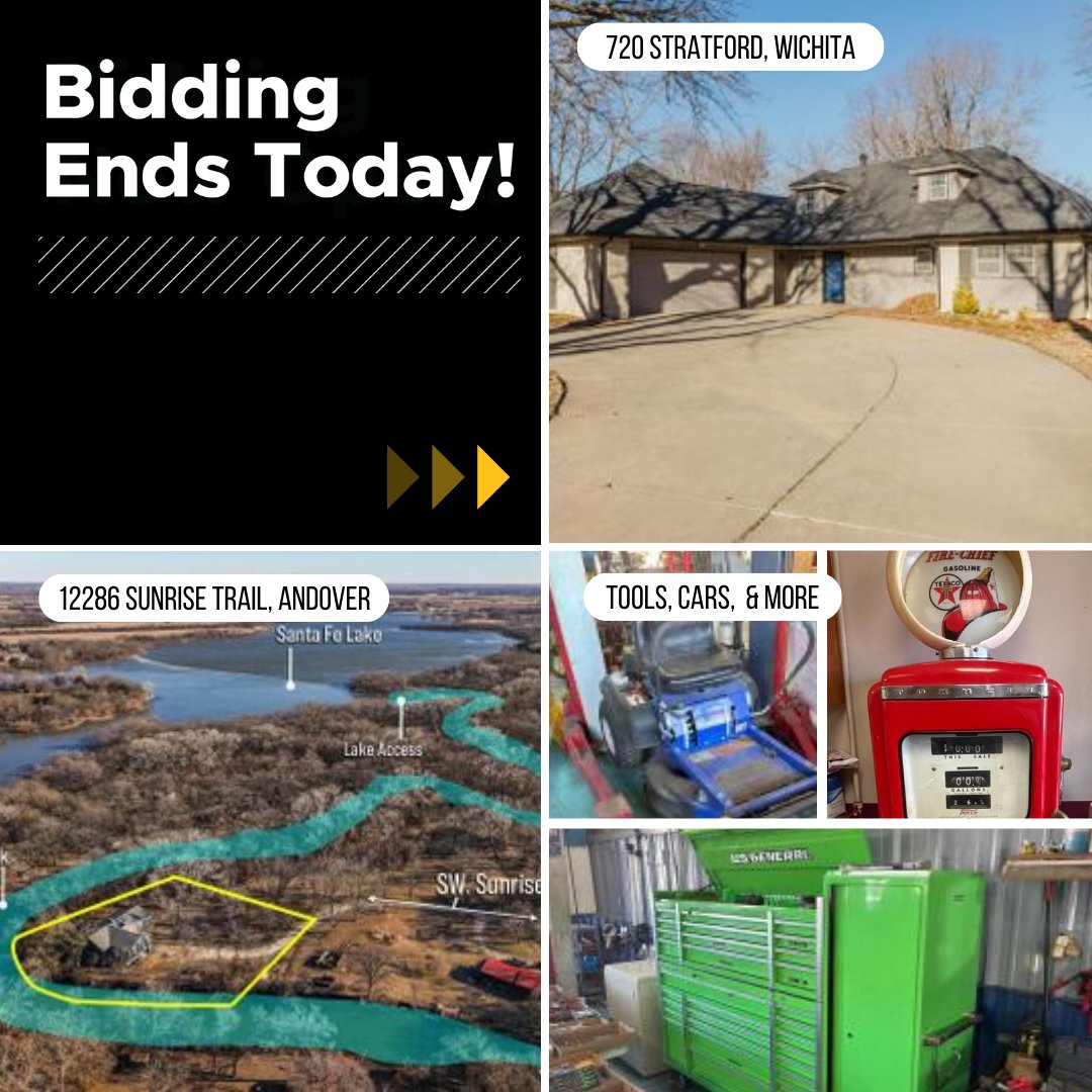 START BIDDING NOW on these diverse opportunities before they close out today! McCurdy.com/auctions

→ Santa Fe Lake Opportunity: Partially completed 5BR/4BA on 1 acre 
→ Woodlawn Village Winner: 3-bed home with multiple living spaces
→ Mechanics &amp; Collectors: Snap-On tools,