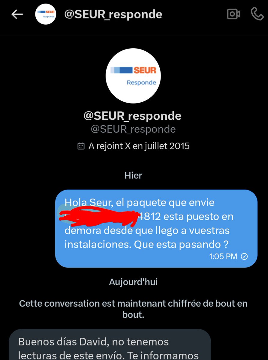 davidlimbo's tweet photo. A ver @SEUR ... Como podeis contestarme que no hay lectura de un paquete cuando si la hay ? De que os sirve mentir de tal manera ? Podriais ser por lo menos un poco mas honestos y admitir que os da igual los problemas que tenemos con vosotros. @SEUR_responde https://t.co/gWWidy5Ifo