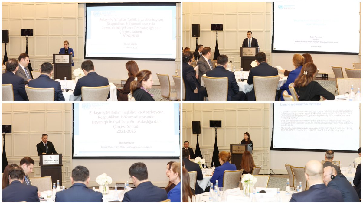 MinEconomyAZ's tweet image. BMT və Azərbaycan arasında Dayanıqlı İnkişaf üzrə Əməkdaşlığa dair yeni Çərçivə Sənədinin birinci və ikinci nəticə qruplarının iclasları keçirilib.

Ətraflı –  shorturl.az/EAaMt

#EconomyAz