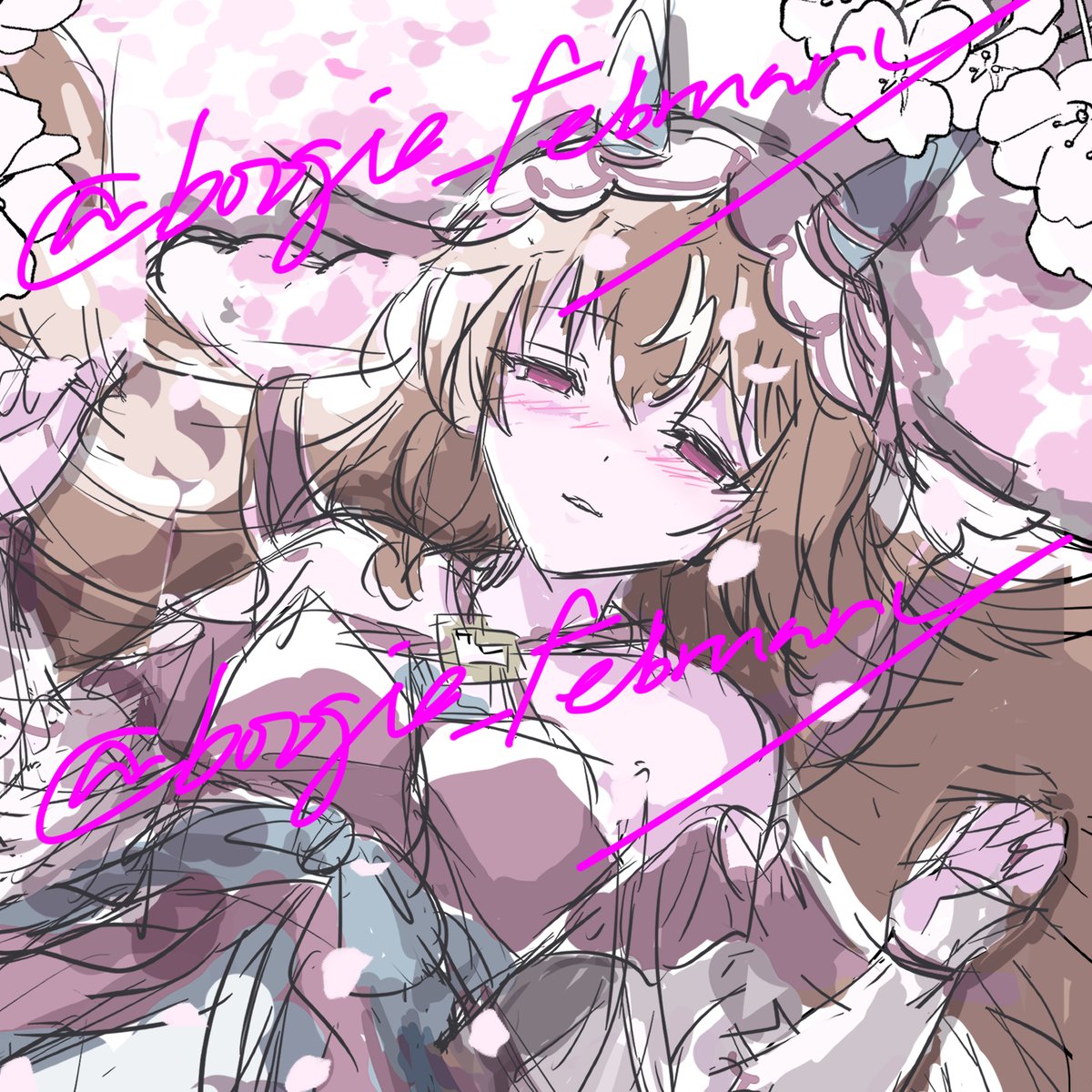 boogie_february's tweet image. 去年の桜花賞合わせで結局間に合わなかったラフ出てきたんだけどどうしようかね