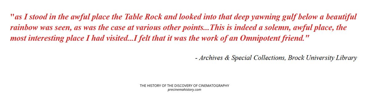 RealPreCinema's tweet image. This is a positive stereo view of #NiagaraFalls by the Langenheims shown at the first World's Fair held in London in 1851. 

They stood on what was then called #TableRock on the brink of the #HorseshoeFalls (#Canadian side of the river). A dangerous place to be in 1850.

Table
