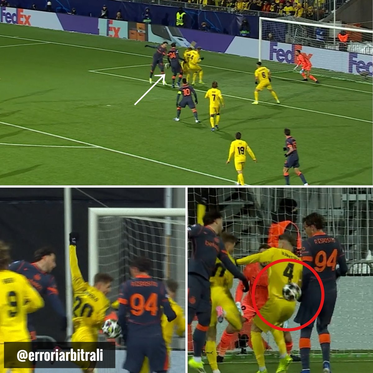 erroriarbitrali's tweet image. #BodoGlimtInter | 🖐️doppio tocco di mano in fase d'attacco sulla rete neroazzurra (📸 PrimeVideo):
- prima Carlos Augusto: chi viene coinvolto nella fase di attacco ma non segna direttamente la rete è soggetto alle normali regole di punibilità (come se fosse un difensore in area