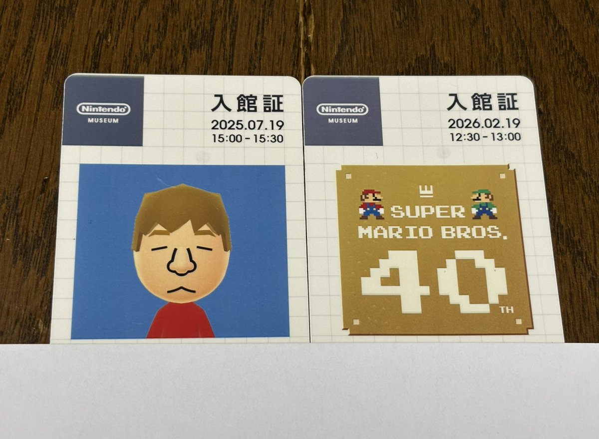 syou526's tweet photo. 限定物を中心に♪

公式パンフレット（日本語版）

マリオ花札Tシャツ、スーパーマリオブラザーズ40周年特別デザインTシャツ、マリオ花札 フェイスタオル 桜、折りたたみバッグNintendo Museum

Miiデザインの入館証（前回）、スーパーマリオブラザーズ40周年特別デザイン入館証（今回）

DQグッズ各種 https://t.co/WJcILl3Aog