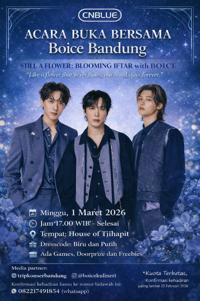 Manteman boice yang di Bandung dan sekitarnya, yukk kita silaturahmi bersama di acara iftar nanti..
#boice #cnblue #boicebandung #bandung
