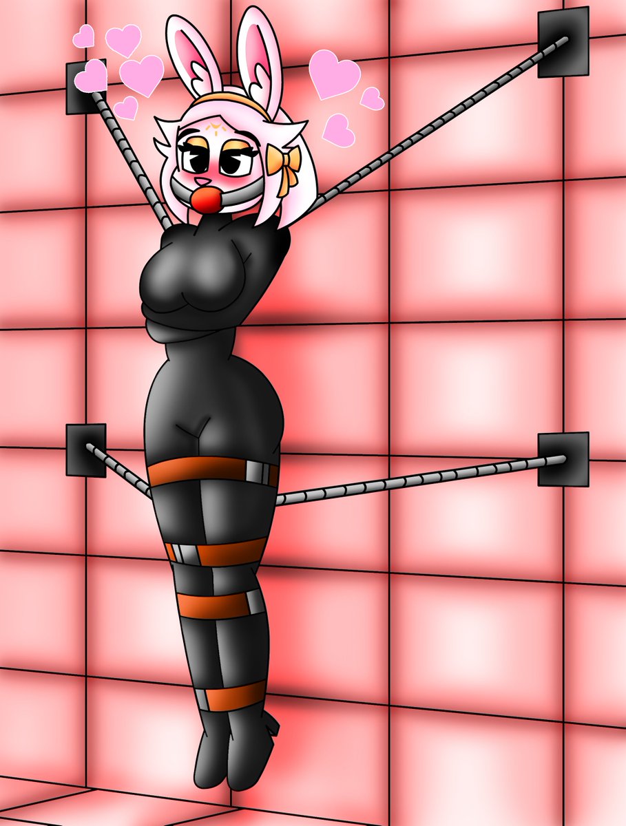 PlayGuy931's tweet photo. This is my bondage drawing of @RidaArts 's OC Rida in a latex bondage suit  and tied to a wall. #rida #bondageart #cutesexy #bunnygirlsenpai https://t.co/giUuit2Des